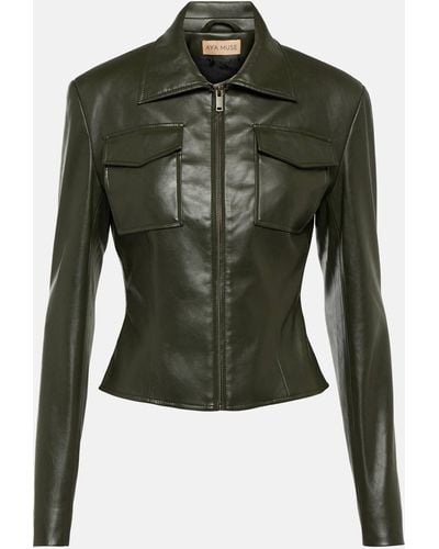 AYA MUSE Edona Faux Leather Jacket - Green