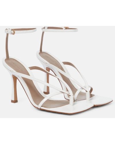 Bottega Veneta Leather Stretch Sandals 90 - White