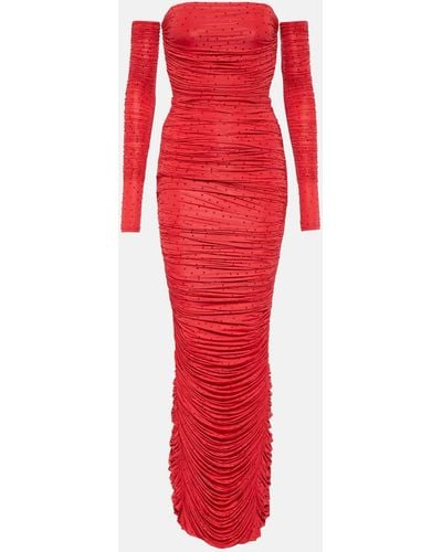 Alex Perry Hyland Embellished Jersey Gown - Red