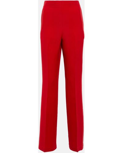 Roland Mouret Wide-leg Wool-blend Pants - Red