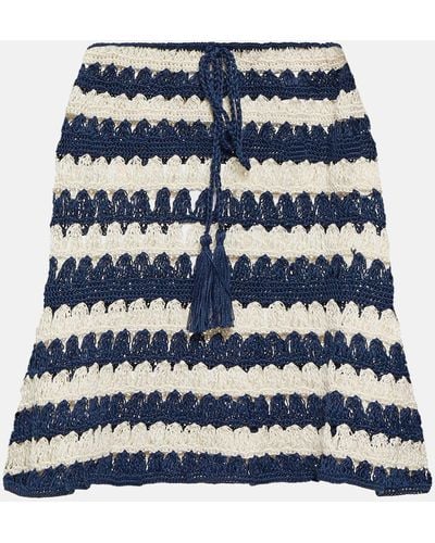 Anna Kosturova Farrah Crochet Cotton Miniskirt - Blue