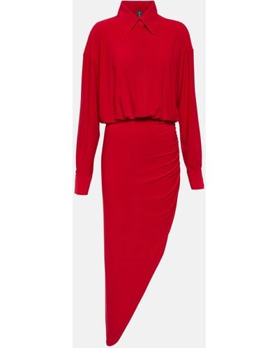 Norma Kamali Draped Jersey Gown - Red