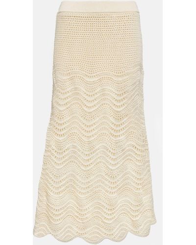 Zimmermann Devi Crochet Cotton Midi Skirt - Natural