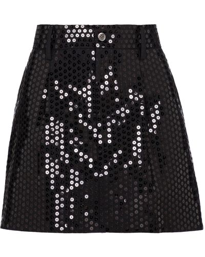 Junya Watanabe Sequined Wool-blend Miniskirt - Black