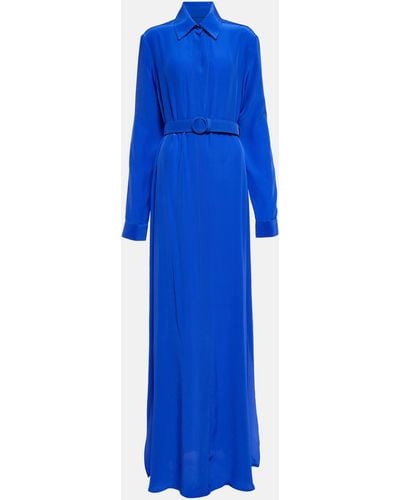 Costarellos Silk Maxi Dress - Blue