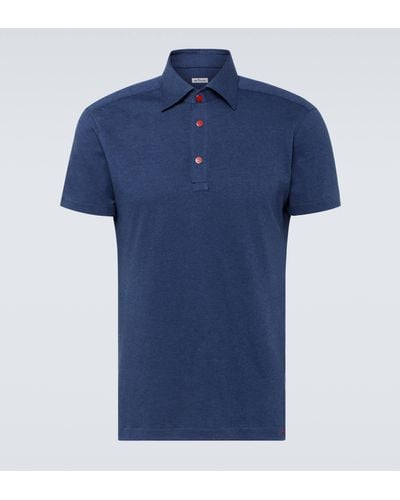 Kiton Cotton-blend Polo Shirt - Blue