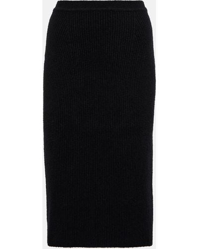 Wardrobe NYC Ribbed Midi Skirt - Black