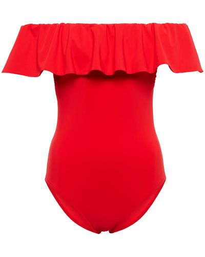Karla Colletto Off-shoulder Swimsuit - Red