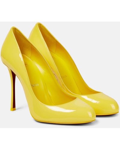 Christian Louboutin Dolly Patent Leather Pumps - Yellow