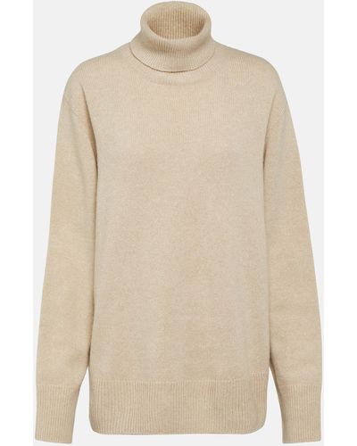 The Row Stepny Wool And Cashmere Turtleneck Sweater - Natural