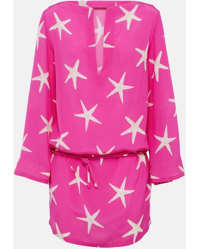 Valentino Printed Silk Minidress - Pink