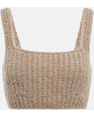 Loro Piana Ribbed-knit Cashmere Crop Top - Natural