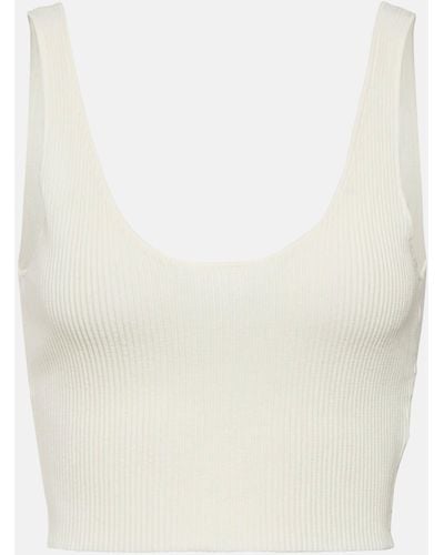 Chloé Cropped Knitted Wool Top - White
