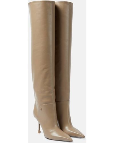 Jimmy Choo Cycas 95 Leather Over-the-knee Boots - Natural