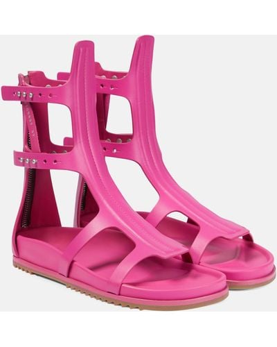 Rick Owens Rubber Gladiator Sandals - Pink