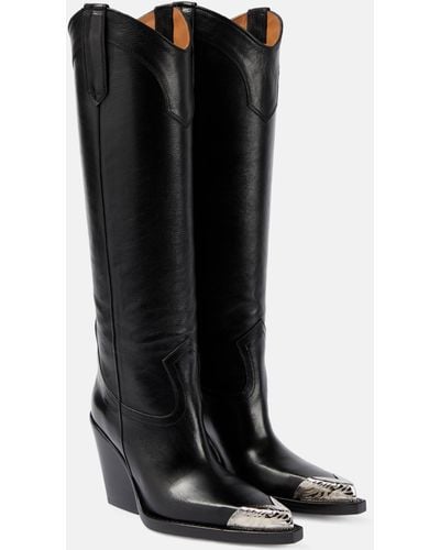 Paris Texas El Dorado Embellished Leather Cowboy Boots - Black