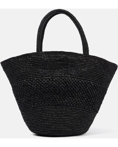 The Row Emilie Small Raffia Basket Bag - Black