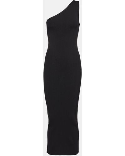 Totême Ribbed-knit One-shoulder Midi Dress - Black