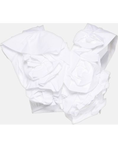 Simone Rocha Floral-applique Cotton Top - White
