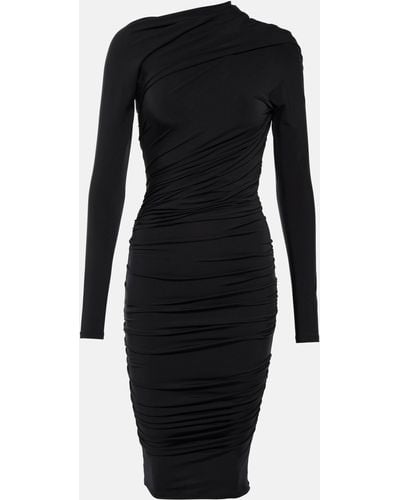 Balenciaga Gathered Midi Dress - Black