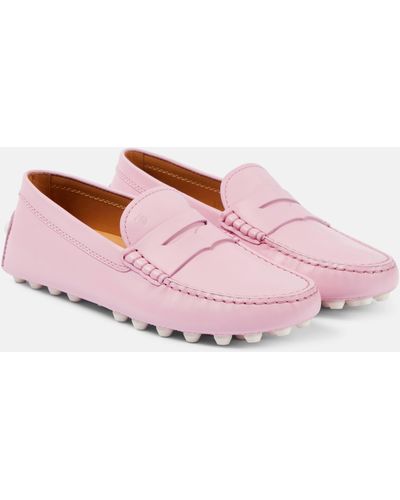Tod's Gommino Macro Leather Moccasins - Pink