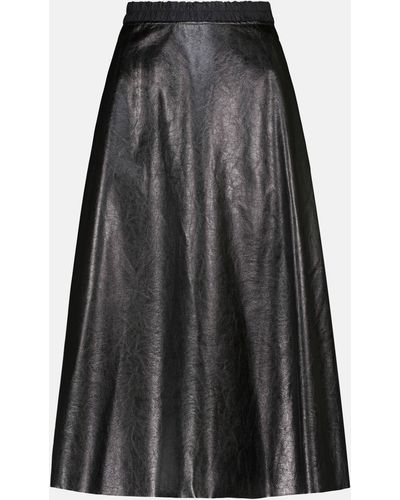 Moncler Faux Leather Midi Skirt - Black