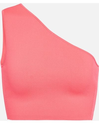 Victoria Beckham Vb Body One-shoulder Cropped Top - Pink