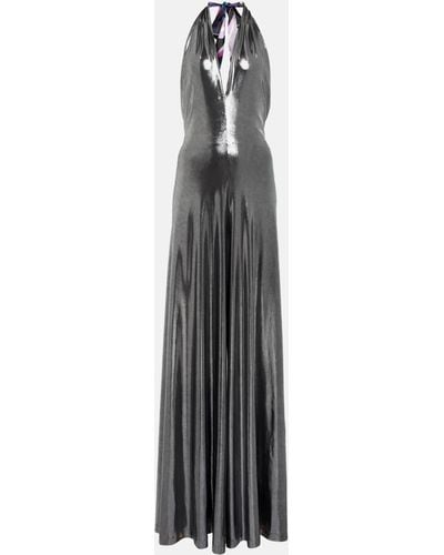 Emilio Pucci Halter-neck Jersey Gown - Metallic