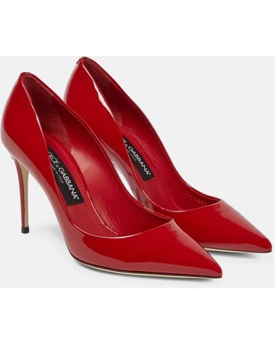 Dolce & Gabbana Patent Leather Pumps - Red
