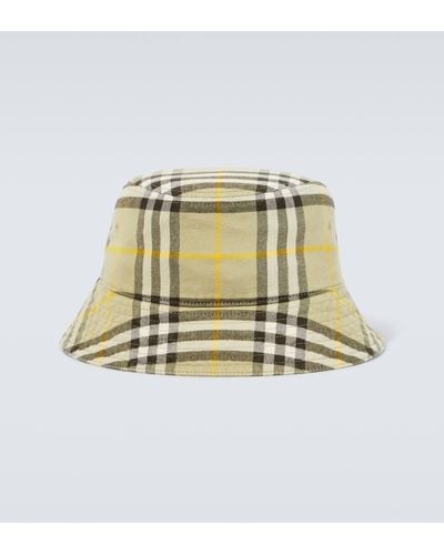 Burberry Check Cotton Bucket Hat - Metallic