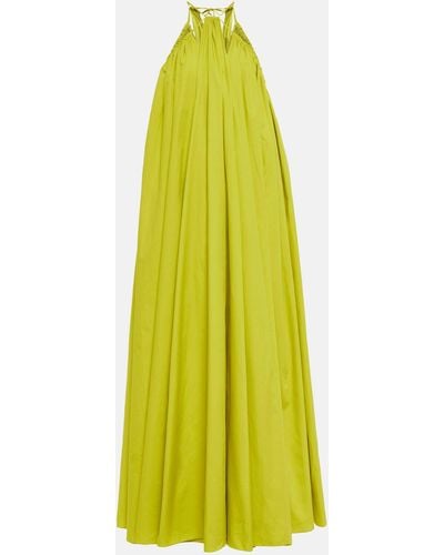 Oscar de la Renta Halterneck Cotton Gown - Yellow