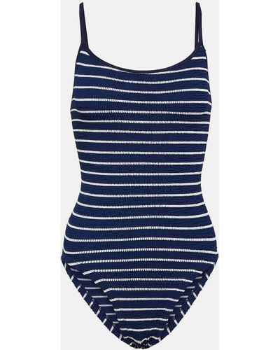 Hunza G Pamela Striped Swimsuit - Blue