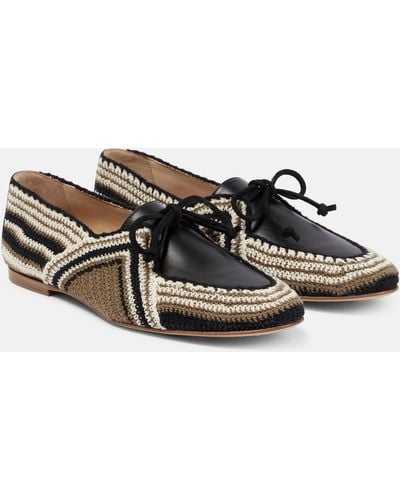 Gabriela Hearst Hays Leather-paneled Crocheted Loafers - Multicolour