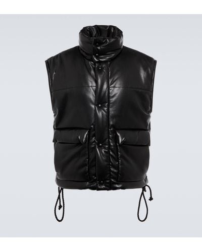 Nanushka Jovan Faux Leather Puffer Vest - Black
