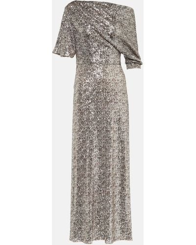 Diane von Furstenberg Wittrock Sequined Leopard-print Maxi Dress - Grey