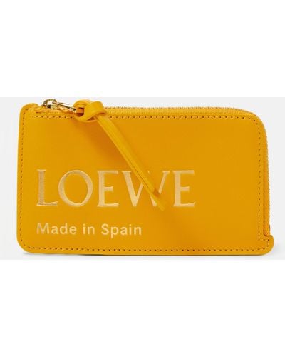 Loewe Logo-embossed Leather Card Case - Yellow