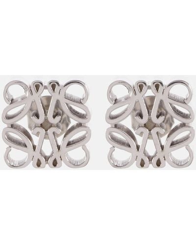 Loewe Anagram Sterling Silver Earrings - White