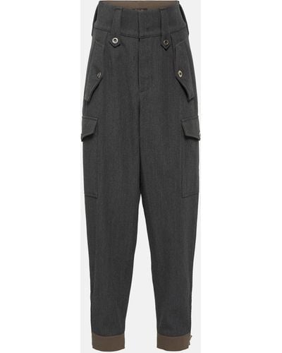 Loro Piana Daian High-rise Wool Cargo Pants - Grey