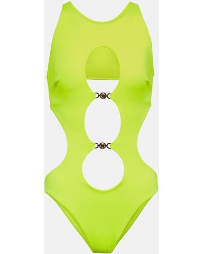 Versace Medusa Biggie Cut Out Swimsuit - Green