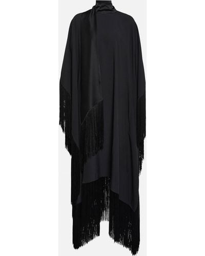 ‎Taller Marmo Mrs. Ross Fringed Kaftan Dress - Women's - Acetate/viscose - Black