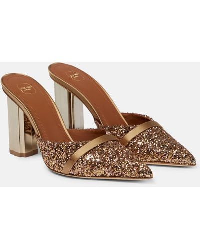 Malone Souliers Lexi Glitter-embellished Mules - Brown