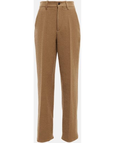 The Row Gustavo High-rise Wool-blend Pants - Natural
