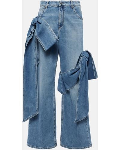 Blumarine High-rise Bow-detail Straight Jeans - Blue