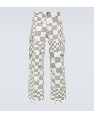 ERL Printed Cotton Cargo Pants - White