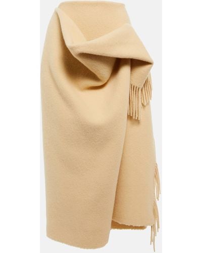 The Row Dianne Draped Wool Maxi Skirt - Natural