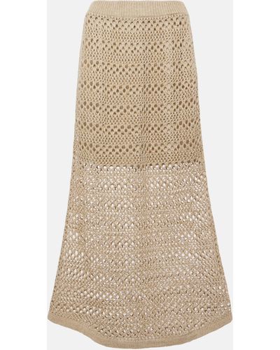 Brunello Cucinelli Linen And Silk Maxi Skirt - Natural