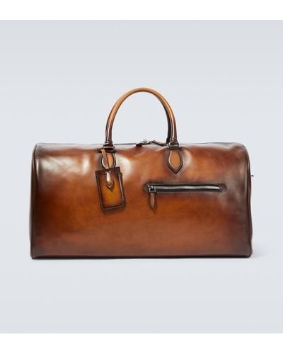 Berluti Jour Off Leather Travel Bag - Brown
