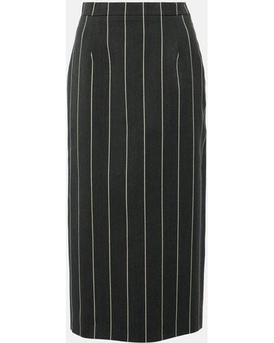 Alessandra Rich Wool-blend Boucle Tweed Midi Skirt - Black
