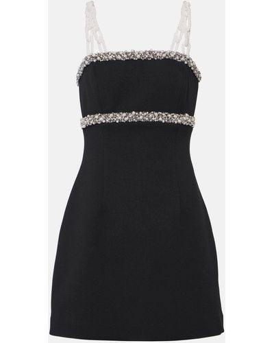 Rebecca Vallance Eva Embellished Stretch-cady Mini Dress - Black