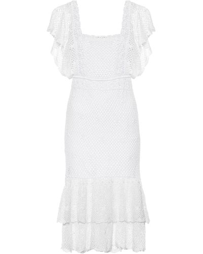Anna Kosturova Florence Crochet Cotton Dress - White